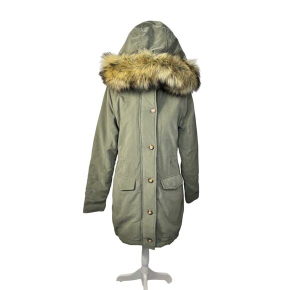 Abercrombie & Fitch Military Parka Coat Green Women's Small Gorpcore Utility - Picture 5 of 16